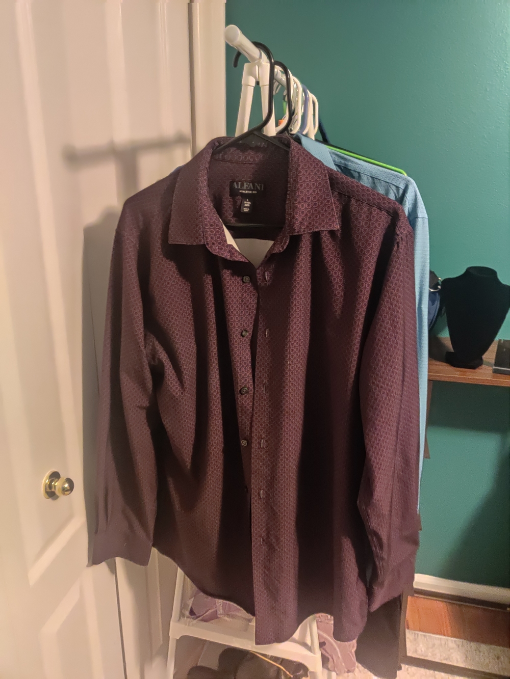 Alfani‎ Men's Purple Patterned Dress Shirt